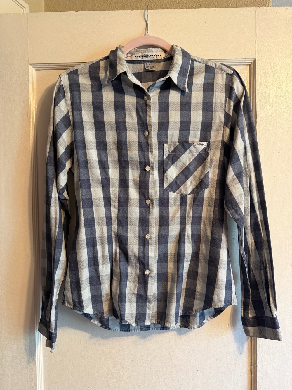 Vintage Marithé François Girbaud Blue Checked Button-Up Shirt